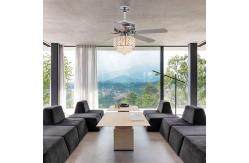 China 18w Flush Mount Crystal Chandelier Ceiling Fan supplier