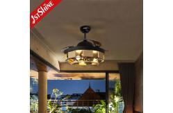 China 42 Inch Black Retractable Ceiling Fan With Light Remote Control supplier