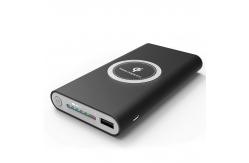 China Wireless Qi Length 135mm Personalised Power Bank Black White Grey supplier