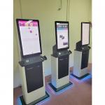 Crtly 27 Inch Touch Screen Card Reader With Cash Recycler Utility Bill Outdoor Payment Kiosk Cash Recycler for sale