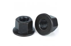 China Black Oxide Coating Thickened Flange Hexagon Nuts For M10-M30 Mechanical Applications supplier