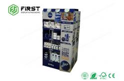 China Customized Logo Printed Foldable Paper Floor Display Stand For Retail Promotion supplier
