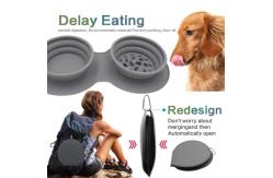 China M Double Collapsible Dog Bowls Portable Expandable With Non Spill Mat supplier