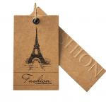 Custom Printed Brown Kraft Paper Hang Tags  For Clothing With Embossed Logo for sale