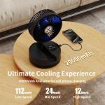 Socool Fan 20000mAh Super Wind Portable Fan Remote Control Indoor And Outdoor Camping Fan Stretchable Adjustment 9th Speed 8h Timing USB Emergency Power Supply Foldable Fan for sale