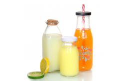 China Glass Sauce 200ml 250ml Juice Milk Bottle With Screw Lid ODM supplier