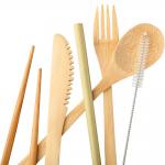 Biodegradable Bamboo Drinking Straws With Cutlery Set For Hot Drinks