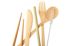 China Biodegradable Bamboo Drinking Straws With Cutlery Set For Hot Drinks supplier