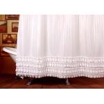 Ruffled White Bathroom Shower Curtains Waterproof Thickening Machine Wash for sale