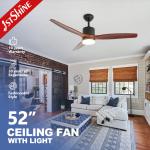 Standard Wind 1stshine LED Ceiling Fan with Remote Solid Wood Blades Pure Copper AC Black for sale