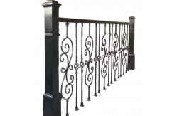 China Ornamental Rugged Wrought Iron Guardrail Trellis Handrails For Outdoor Steps supplier