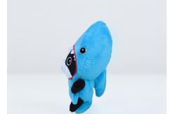 China Blue Shark Hat Plush Dog Toys , Lovely Design Plush Dog Stuffed Animal supplier