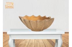 China Boat Shape Frosted Gold Fiberglass Flower Serving Bowl For Home Wedding supplier