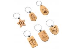 China Personalized Wooden Keychains With Name Customized Round Sublimation Keyring supplier