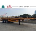 Durable 40 FT 3 Axles Flatbed Trailer For Bulk Cargo Transport