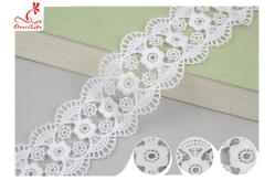 China DTM Embroidered Floral Guipure Water Soluble Lace Trim Pass SGS Certificate supplier