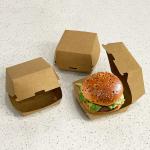 Customized logo hamburger packaging box takeaway fast food kraft paper lunch box container for sale