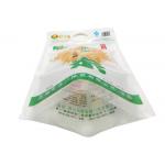 3 Layer 3 Side Seal Pouch With Hard Handle , Custom Sticker 50kg Rice Bag for sale