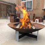 Modern Outdoor Indoor Garden Corten Steel Bbq Firepit Customized for sale