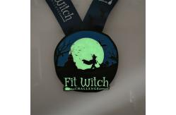 China Glowing Fit Witch Challenge Halloween Medal / Custom Made Medals supplier