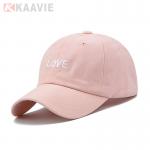 China 100% Cotton 5 Panel Baseball Caps Curved Brim Pink Sports Cap 58cm for sale