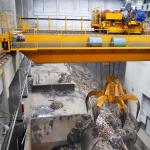 16T Schneider Grab Double Girder Overhead Crane For Steel Factory for sale