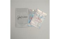 China Customized Smell Proof Cosmetic Holographic Plastic  Seal Eyelash Lipgloss Packaging Mylar Bag supplier