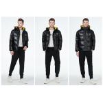 Material Oil Repellent Down Coat Black Windproof Jacket 46-54 Size