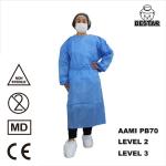 Blue Disposable Lab Coat SPP Disposable Lab Gown  Jacket With Elastic Cuff for sale