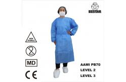 China Blue Disposable Lab Coat SPP Disposable Lab Gown  Jacket With Elastic Cuff supplier