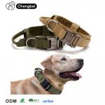 Personalized Custom Luxury Designer Nylon Metal Heavy Duty Training Pet Rope Large Dog Collar and Leash Set for Tactical K9s for sale