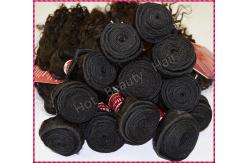 China Weft Deep Wave Peruvian Virgin Remy Human Hair Extensions Black 14 - 28 supplier