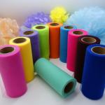 6 Inch Width Organza Tulle Rolls Style Knitted And Stamp Technics for sale