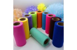 China 6 Inch Width Organza Tulle Rolls Style Knitted And Stamp Technics supplier