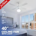 CCC ROHS White Metal Blade Ceiling Fan 45 Inch Classic 3 Speed Choice for sale