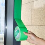Green Color Recyclable UV Resistant Spray Paint Protection No-Residual Polyethylene Film PE Cloth Masking Self Adhesive Tape for sale