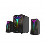 Satellite Speakers 20W Subwoofer High-gloss Black Finish RGB Lighting Portable Remote Bluetooth 5.0 AUX Input for sale