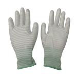 Cleanroom Polyester Carbon Fiber ESD Anti Static PU Coated Gloves Industrial for sale