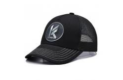 China Black Mesh 5 Panel Trucker Cap Custom Sublimation Patch Logo Mens Trucker Hats supplier