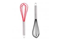 China Practical Kitchen Tools 10  Food Silicone Egg Beater Stainless Steel Handle Hand Mixer supplier