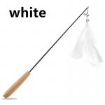 Retractable Wooden Handle Cat Petting Stick Interactive Pet Supplies Cat Toy Solid Wood Bell Feather Cat Petting Stick for sale