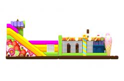 China Candy 0.55mm Pvc Tarpaulin Inflatable Obstacle Courses supplier