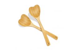 China Wooden Heart Shaped Bamboo Spoon Engraved For Cooking Spoonful Of Love supplier