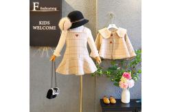 China 110CM 43IN Winter Children'S Clothing Toddler Matching Plaid Skirt And Jacket supplier