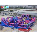 Amusement Park Inflatable Bounce With Slide Digital  Printing