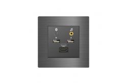 China 86x86mm Multimedia Socket Outlet Smart Wall Socket With Usb HDMI supplier