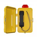 Yellow Industrial Analog Telephone / Weatherproof Analog Phone With Warning Lamp for sale