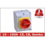 Waterproof IP65 Rotary Isolator Switch / 2 Pole 3 Pole Disconnect Switch