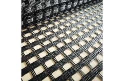 China Wear Resistance Bitumen Biaxial Polyester Geogrid For Soft Soil Road Reinforcement supplier