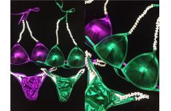 China Shiny NPC IFBB Bikini Suits With Rhinestones / NPC Figure Competition Suits supplier